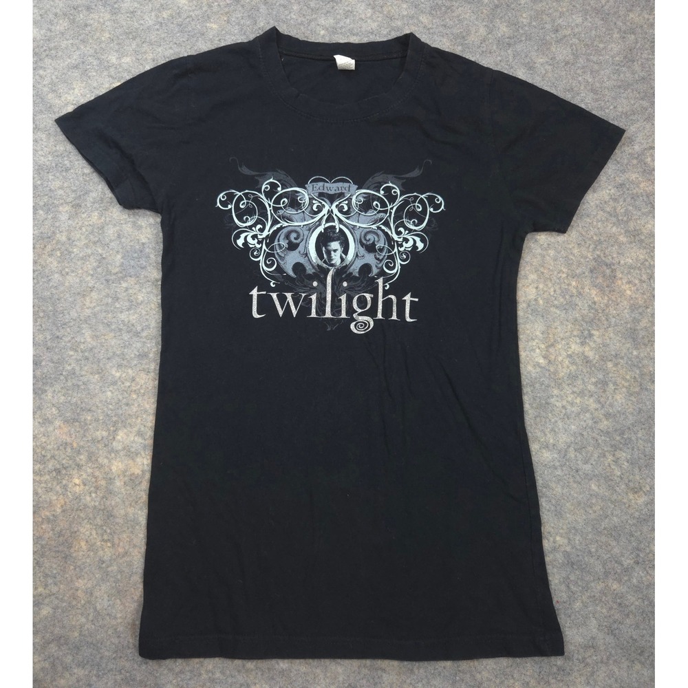 Twilight Edward Cullen Graphic T-Shirt Black Tultex Girly Large Movie Promo Tee